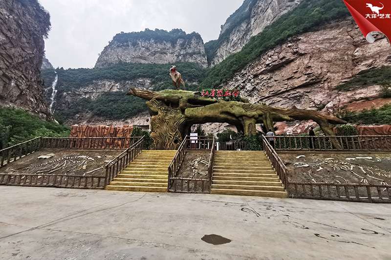 恐龍化石骨架，埋藏式恐龍化石骨架制作